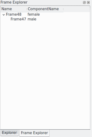 Two mesh components’ frames hierarchy